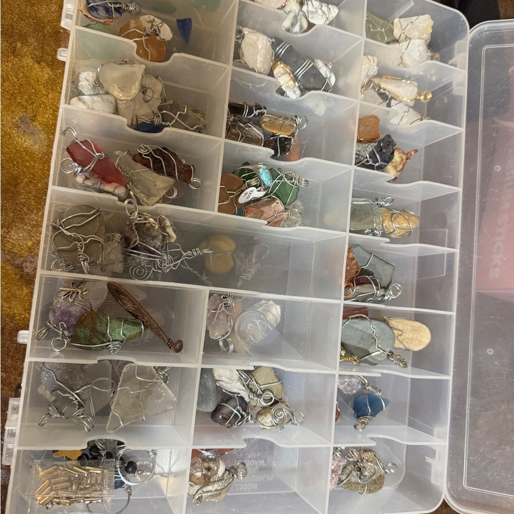 Assorted Wire-Wrapped Stone Pendants